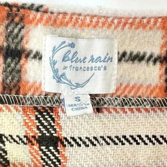 NWT Francesca’s Blue Rain Pleated Plaid Mini Skirt Size Small Academia - Picture 4 of 14